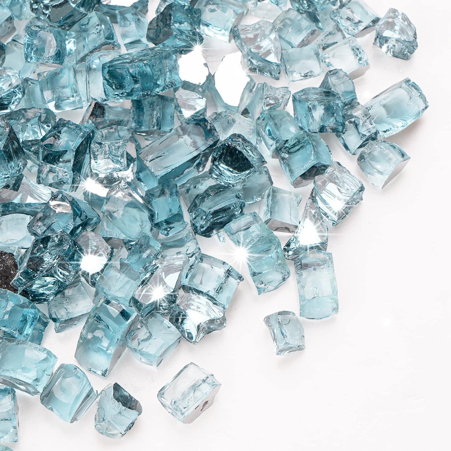 Fire Pit Glass for Propane Fire Pit, Gas Fireplace (10.00, Caribbean Blue)