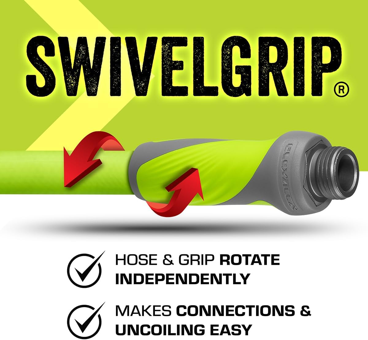Garden Lead-In Hose with Swivelgrip, 5/8 In. X 10 Ft., Lightweight All-Weather Water Hose, Durable and Flexible, Leak-Free Connections