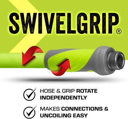Garden Lead-In Hose with Swivelgrip, 5/8 In. X 10 Ft., Lightweight All-Weather Water Hose, Durable and Flexible, Leak-Free Connections
