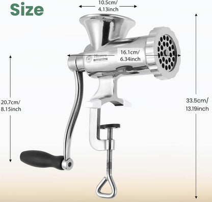 Heavy-Duty Manual Meat Grinder #12 - 304 Stainless Steel Construction