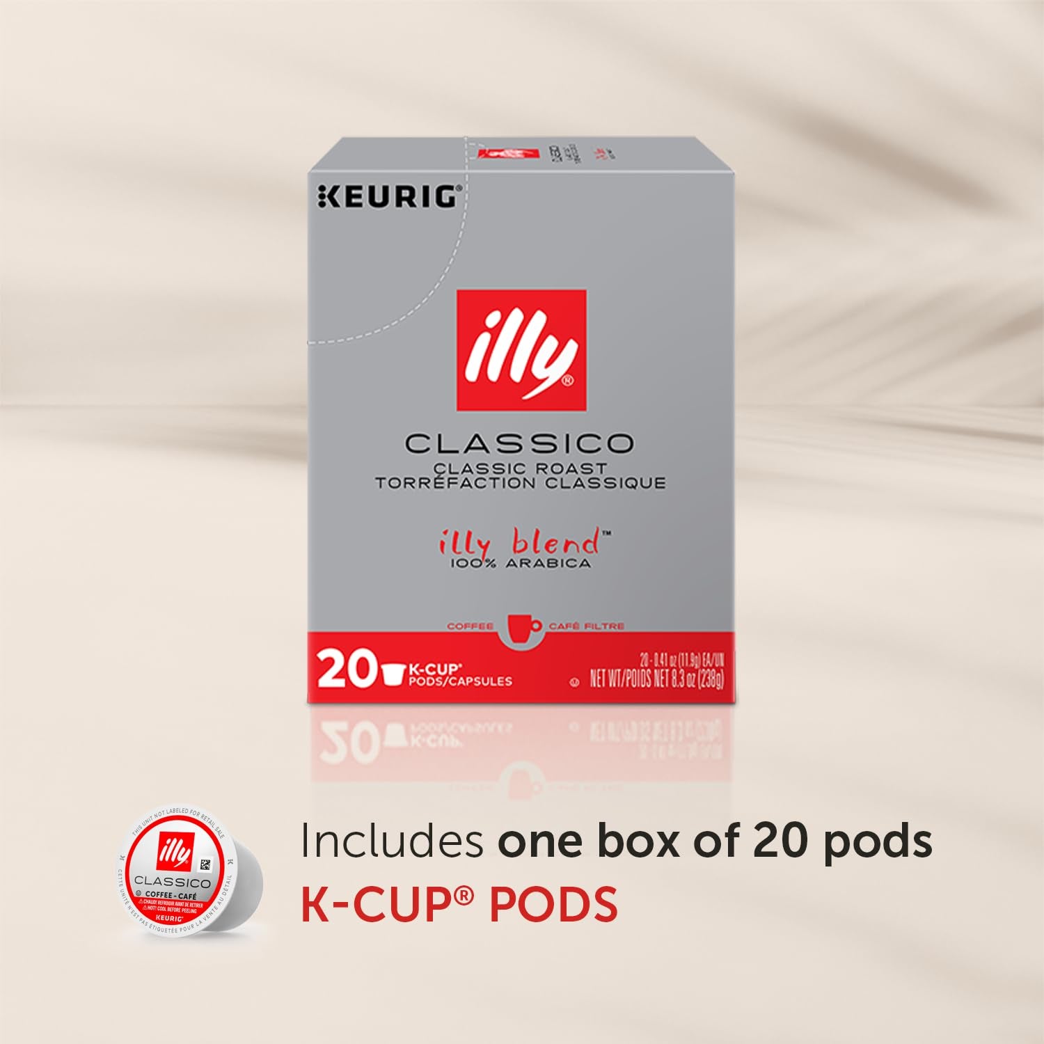 Coffee K Cups - Pods for Keurig Machines – Classico Roast - Caramel, Orange Blossom & Jasmine - Mild, Flavorful & Balanced Flavor - No Preservatives – 20 Count