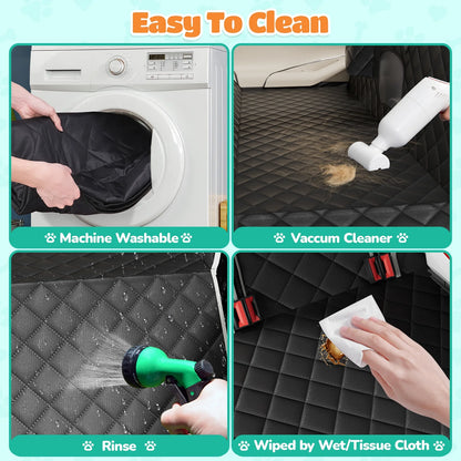 Dog Seat Cover- Non-Slip Dog Car Hammocks with Seatbelt Dog Car Seat Cover Waterproof and Scratch-Resistant Dog Car Back Seat Protection