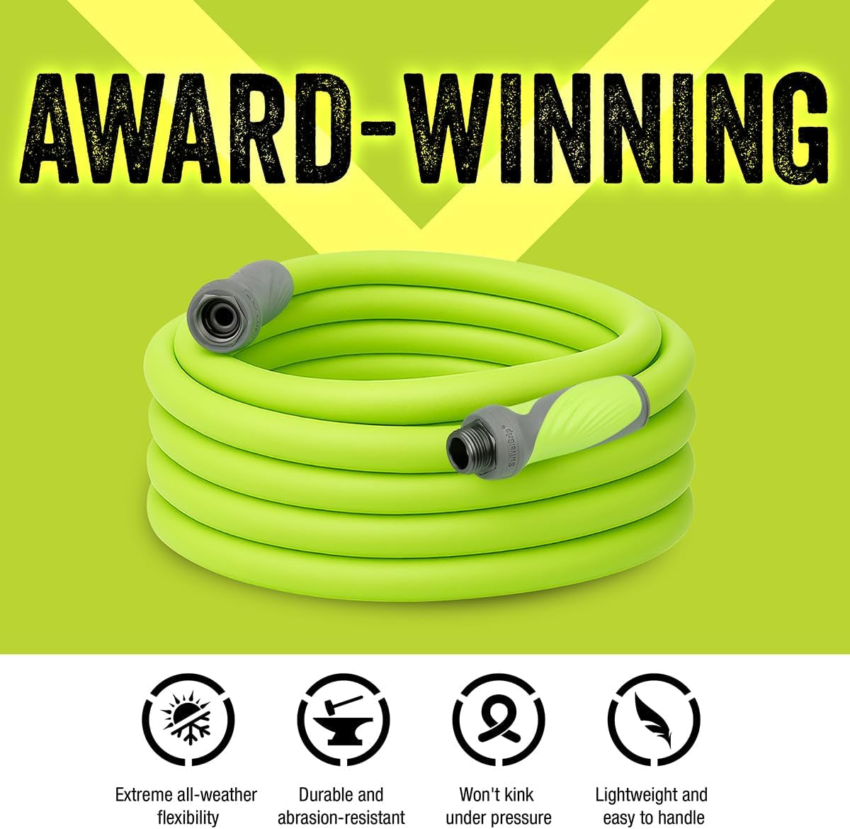 Garden Lead-In Hose with Swivelgrip, 5/8 In. X 10 Ft., Lightweight All-Weather Water Hose, Durable and Flexible, Leak-Free Connections